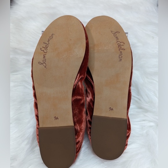 Sam Edelman Felicia Canyon Orange Velvet Ballet Flat Size Women's 7.5 NWOT - Picture 3 of 4